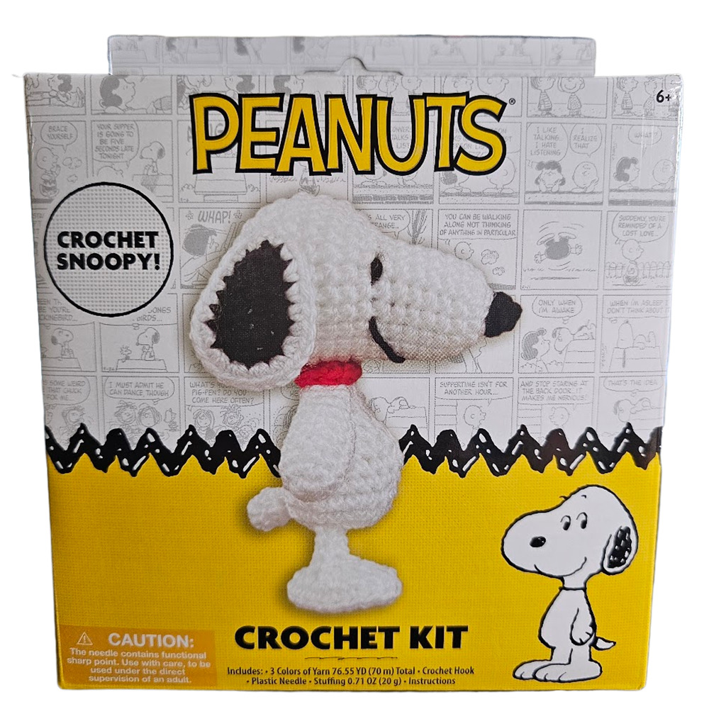Peanuts Snoopy Crochet Kit DIY Complete Craft Set Yarn Hook Needle Stuffing New